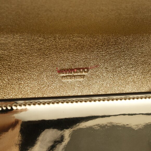 Jimmy Choo Varenne Avenue Metallic Gold Wallet on Chain Clutch Bag - Picture 8 of 12